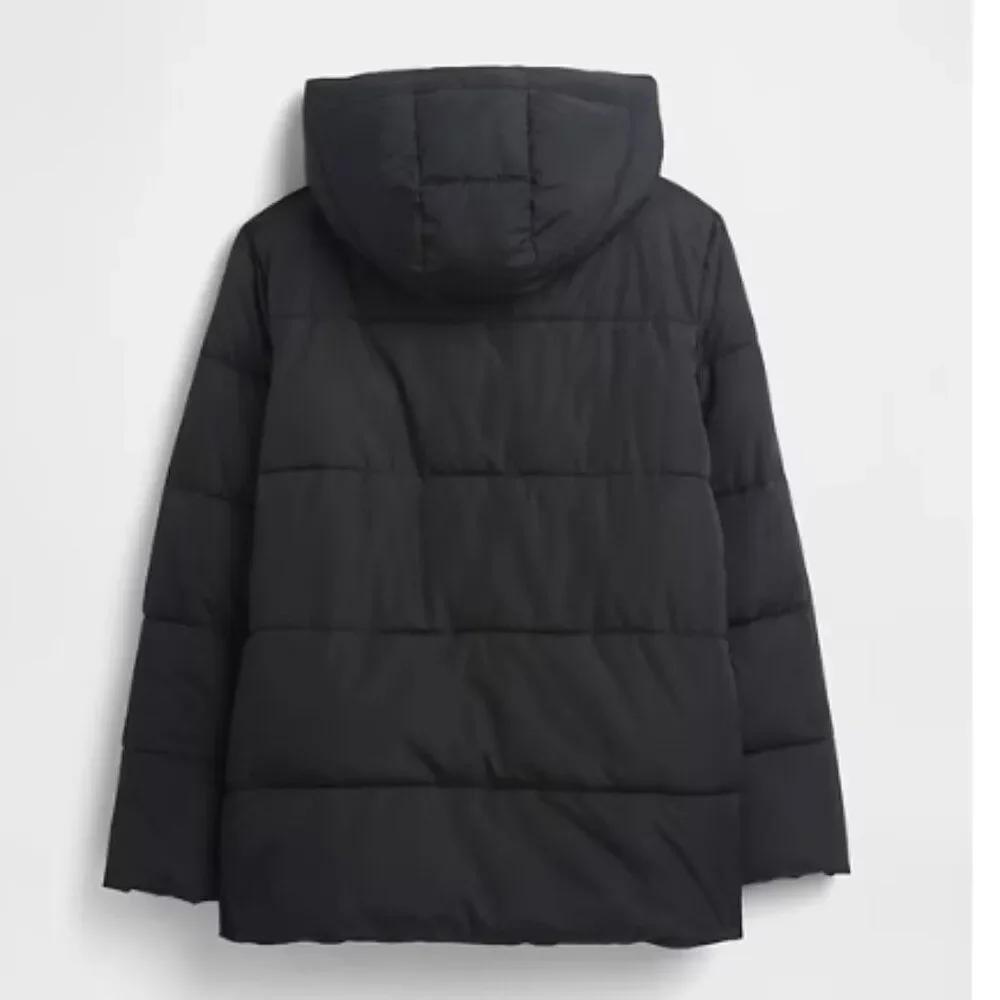 Gap Kids ColdControl Parka Hooded Long Jacket Lined Puffer Coat Black Medium $99